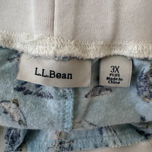 L.L. Bean Womens Flannel Pajama Pants Size 3X Blue Outdoor Nature PJ's - Picture 5 of 6